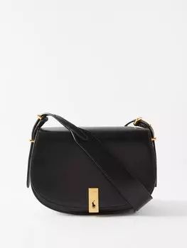 Кожаная сумка через плечо polo id Polo Ralph Lauren, черный