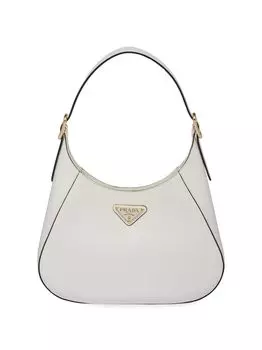 Кожаная сумка через плечо Prada, белый