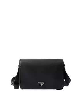 Кожаная сумка через плечо Prada, черный