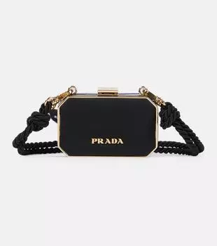 Кожаная сумка через плечо Prada, черный