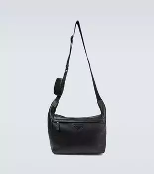 Кожаная сумка через плечо Prada, черный