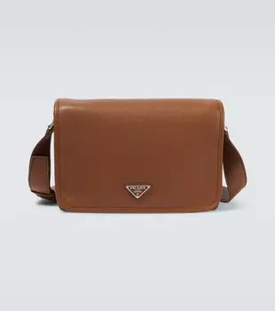 Кожаная сумка через плечо Prada, Cognac