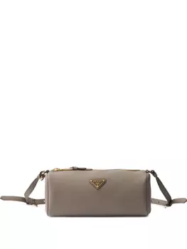 Кожаная сумка через плечо Prada, серый