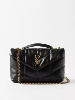 Кожаная сумка через плечо puffer toy Saint Laurent, черный