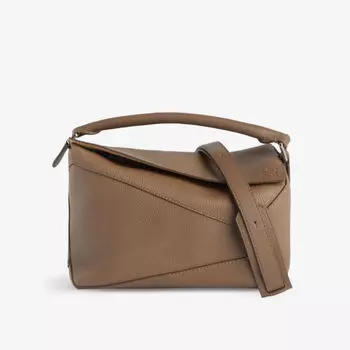 Кожаная сумка через плечо Puzzle Edge с фирменным тиснением Loewe, зеленый