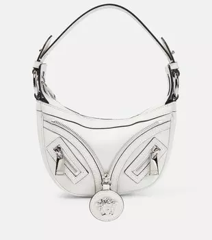 Кожаная сумка через плечо Repeater Mini Versace, белый