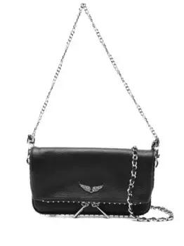 Кожаная сумка через плечо Rock Nano с заклепками Zadig&Voltaire, черный
