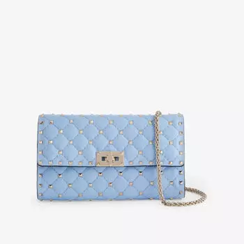 Кожаная сумка через плечо rockstud spike Valentino Garavani, синий