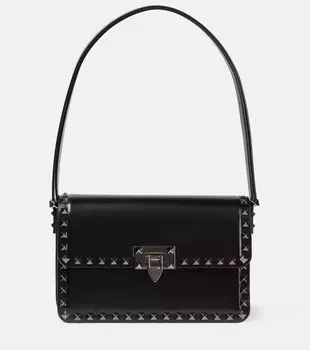 Кожаная сумка через плечо Rockstud Valentino Garavani, черный