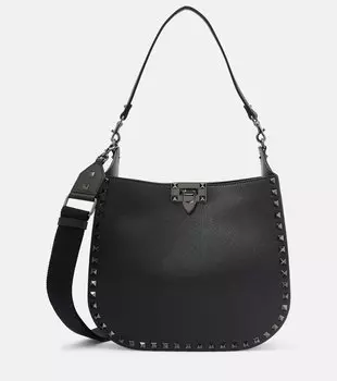 Кожаная сумка через плечо rockstud Valentino Garavani, черный