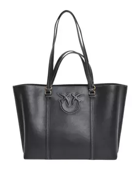 Кожаная сумка через плечо розового цвета Pinko, черный