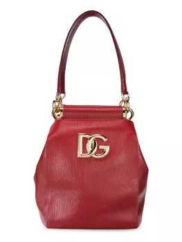 Кожаная сумка через плечо с большим логотипом Dolce & Gabbana, красный