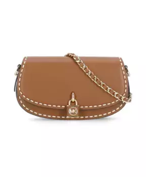 Кожаная сумка через плечо с цепочкой Michael Kors, коричневый