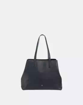 Кожаная сумка через плечо с двойной ручкой Dudu, темно-синий