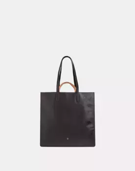 Кожаная сумка через плечо с двойной ручкой Dudu, черный