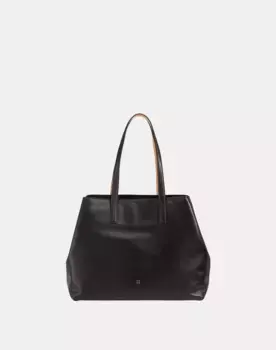 Кожаная сумка через плечо с двойной ручкой Dudu, черный