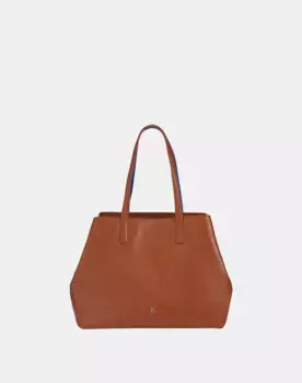 Кожаная сумка через плечо с двойной ручкой Dudu, коричневый