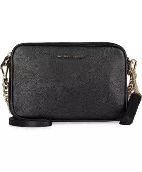 Кожаная сумка через плечо с кисточкой Michael Kors, черный