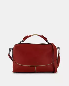 Кожаная сумка через плечо с клапаном Abbacino, красный