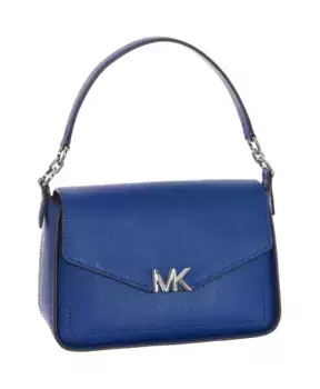Кожаная сумка через плечо с клапаном Michael Kors, синий
