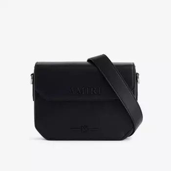 Кожаная сумка через плечо с логотипом Amiri, черный