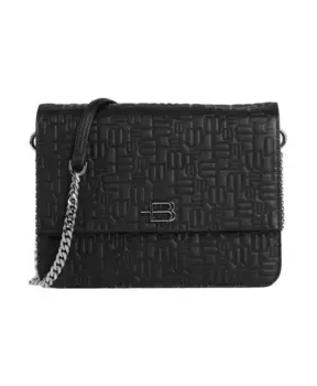 Кожаная сумка через плечо с логотипом Baldinini, черный
