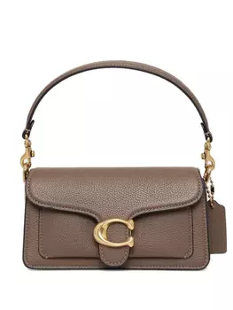 Кожаная сумка через плечо с логотипом Coach, коричневый