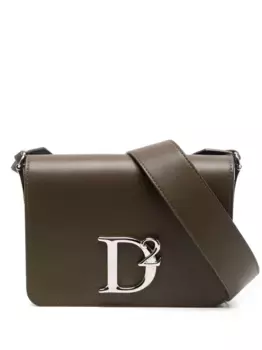 Кожаная сумка через плечо с логотипом DSQUARED2, зеленый