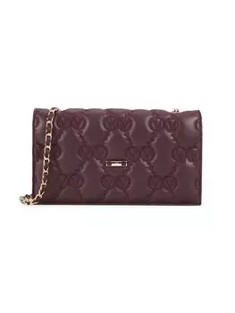 Кожаная сумка через плечо с логотипом Lena Mario Valentino, цвет Fig