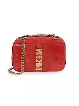 Кожаная сумка через плечо с логотипом Moschino, красный