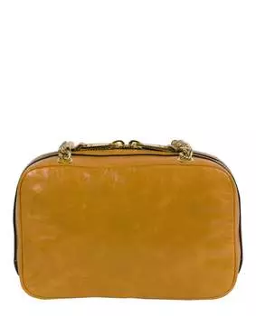 Кожаная сумка через плечо с логотипом Moschino, бежевый