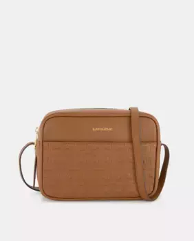 Кожаная сумка через плечо с логотипом на молнии Latouche, коричневый