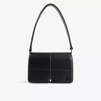Кожаная сумка через плечо с логотипом Snip Burberry, черный