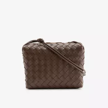Кожаная сумка через плечо с петлей Bottega Veneta, коричневый