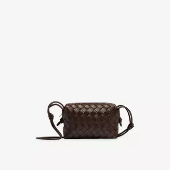 Кожаная сумка через плечо с петлей Bottega Veneta, коричневый