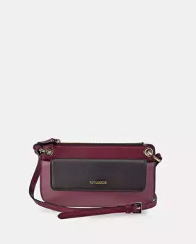 Кожаная сумка через плечо с регулируемой ручкой Guy Laroche, бордовый