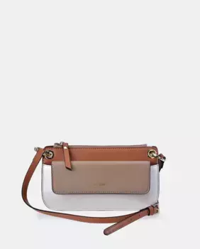 Кожаная сумка через плечо с регулируемой ручкой Guy Laroche, бежевый