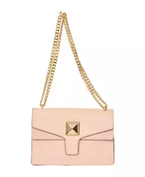 Кожаная сумка через плечо с ремешком цепочкой Marc Ellis, розовый