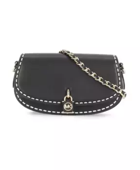 Кожаная сумка через плечо с ремешком цепочкой Michael Kors, черный