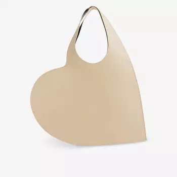 Кожаная сумка через плечо с сердечком Coperni, цвет sand