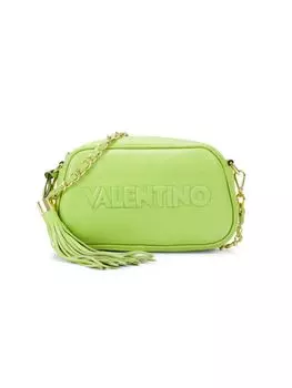 Кожаная сумка через плечо с тисненым логотипом Bella Mario Valentino, цвет Acid Lime