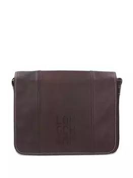 Кожаная сумка через плечо с тисненым логотипом Longchamp, коричневый