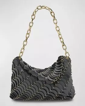 Кожаная сумка через плечо Sac Disc-Link Rabanne, цвет Black