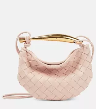 Кожаная сумка через плечо sardine mini Bottega Veneta, розовый