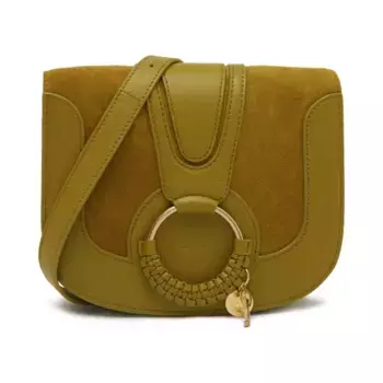 Кожаная сумка через плечо See by Chlo, хаки