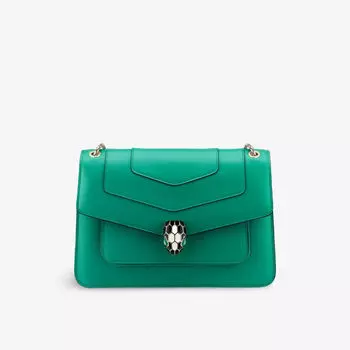 Кожаная сумка через плечо Serpenti Forever Bvlgari, зеленый
