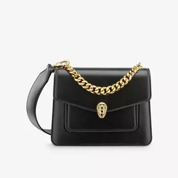 Кожаная сумка через плечо Serpenti Forever Bvlgari, черный