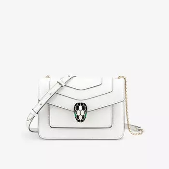 Кожаная сумка через плечо Serpenti Forever Bvlgari, белый