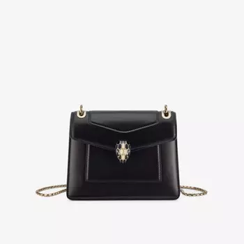 Кожаная сумка через плечо Serpenti Forever Bvlgari, черный