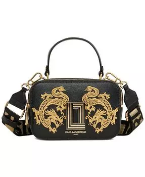 Кожаная сумка через плечо Simone KARL LAGERFELD PARIS, черный